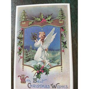 Vintage Victorian Christmas & New Year Postcards Set Girls Boys Santa Angels